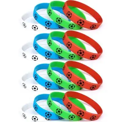 

16Pcs Football Soccer Wristbands Silicone Wrist Bands Sports Fans Supply Wear-Resistant Game Bracelet Football Wristbands