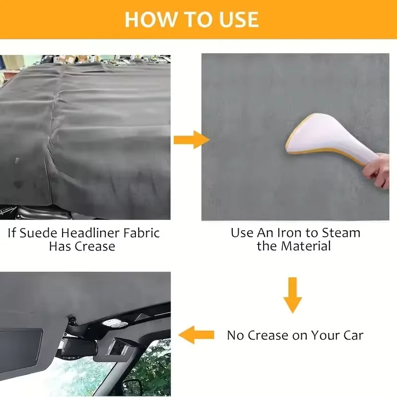 Premium Suede Car Headliner Fabric with Foam Backing for Auto Interior Ceiling Renovation Material Car Roof Repair DIY Crafts