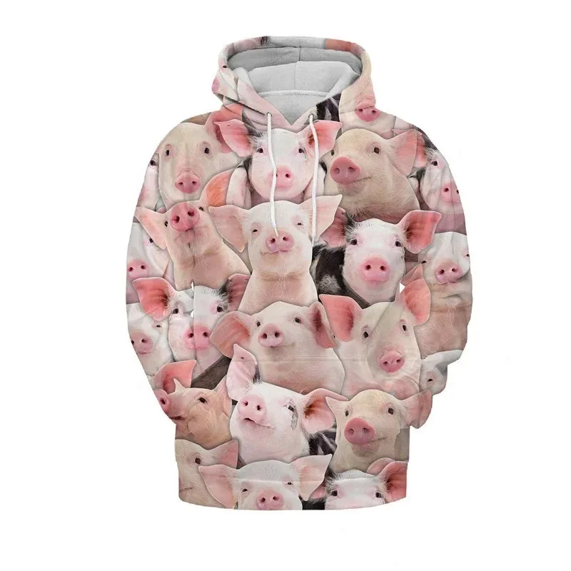 

2025 New Cartoon Pig Pattern Hoodie for Men and Women Cute Animals 3D Printed Sportswear Casual Hoodie Loose Top Long Sleeve