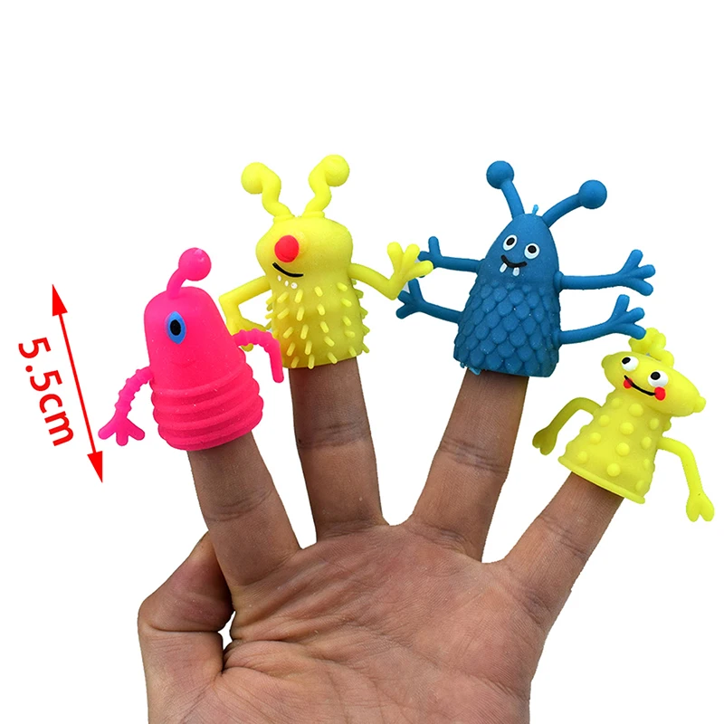 4Pcs/Set Expression Hand Puppet Children Finger Puppet Parent Storytelling Prop