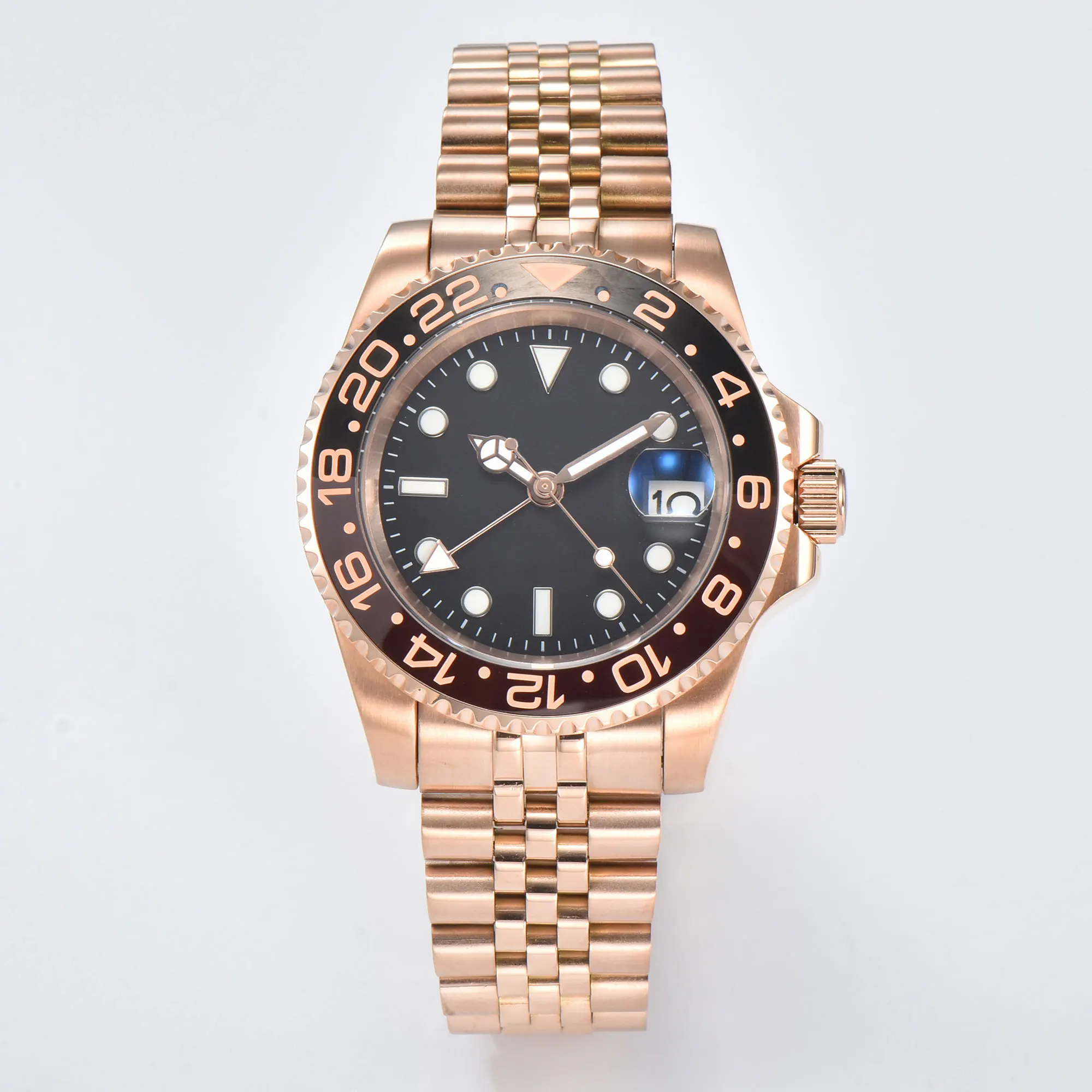 ساعة يد إكسسوارات GMT يد ل NH34 حركة أخضر Greenwich