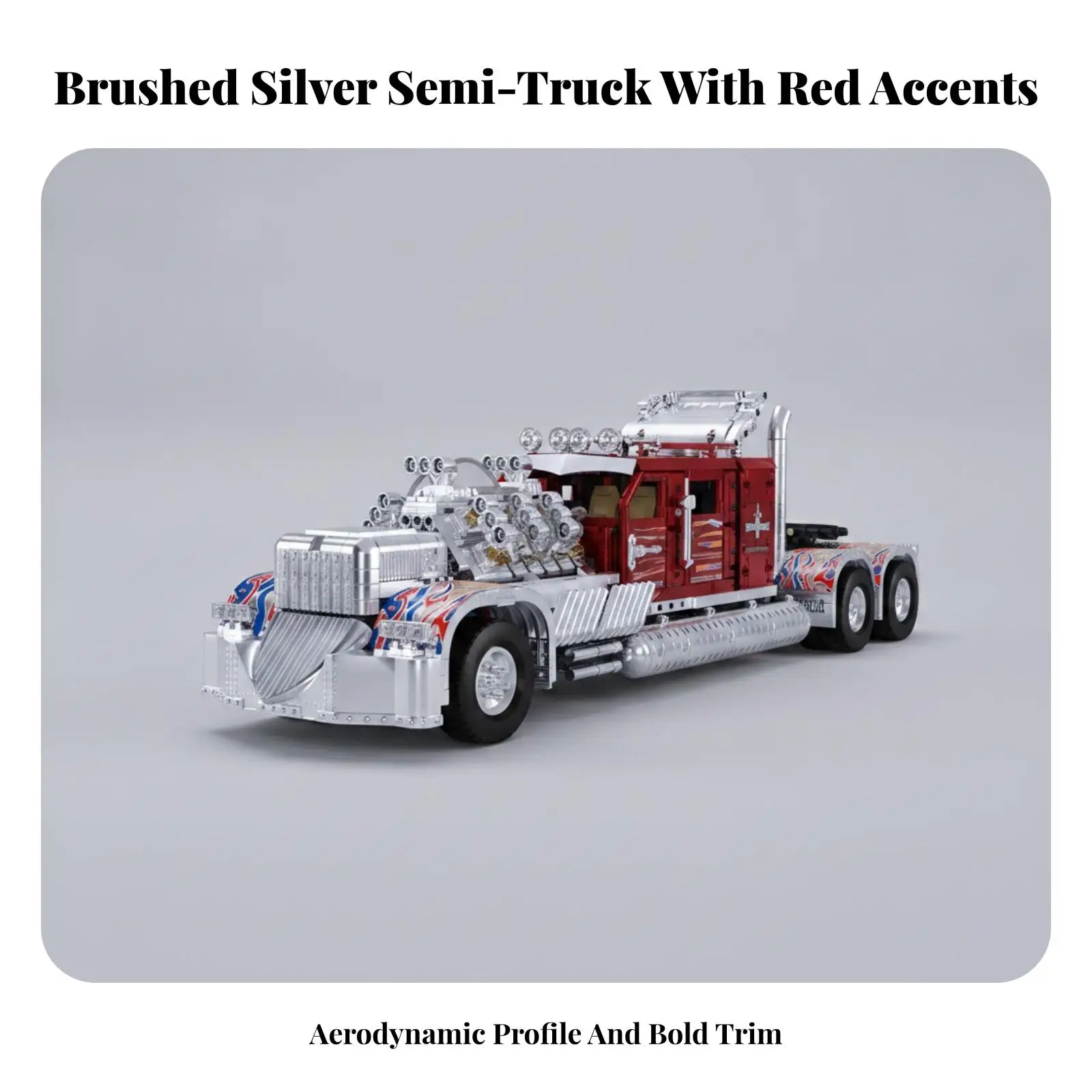 Powered Tractor Truck Model | Detailed Engine Area, Opening Car Doors, Tractor Model with Motor, for Display