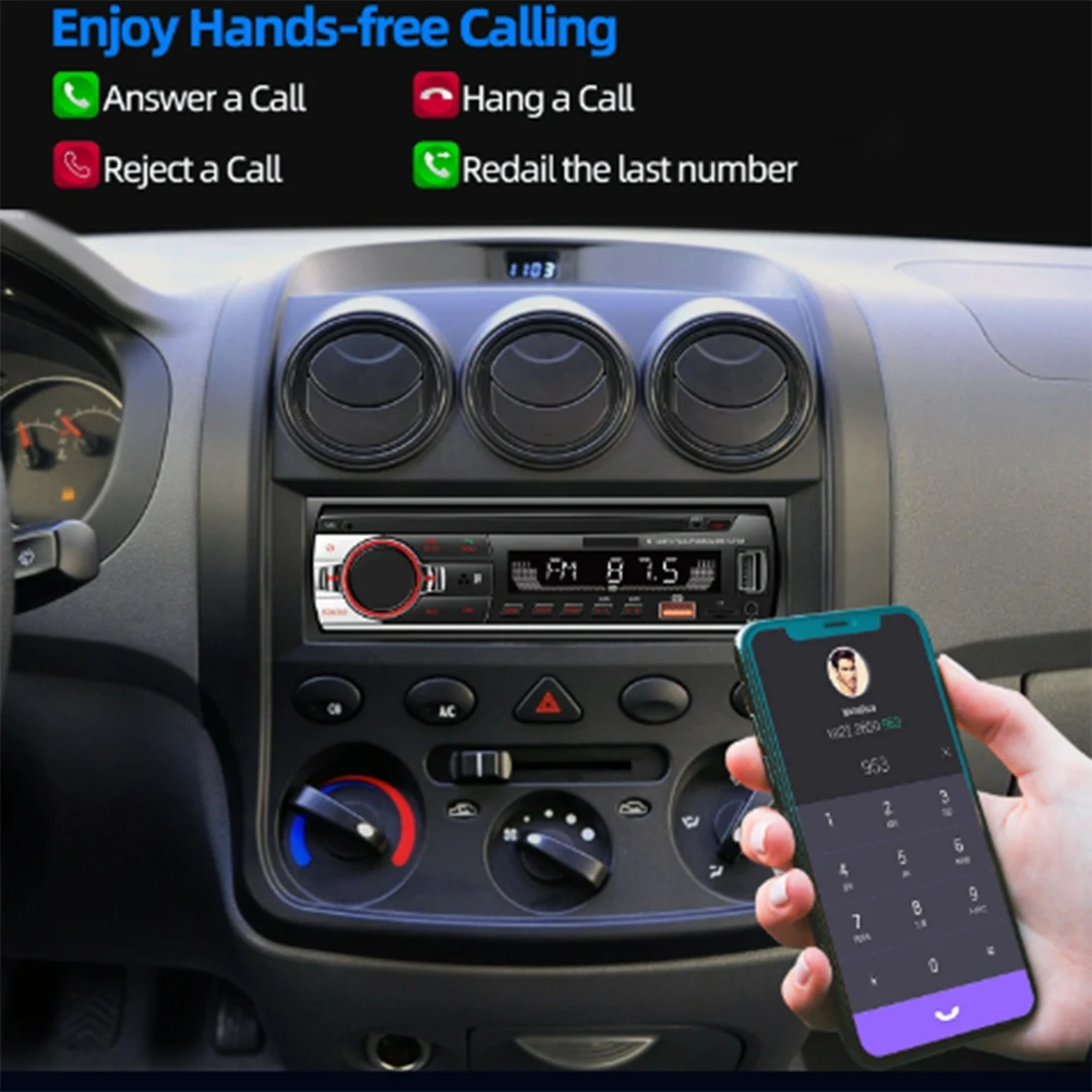 

Автомобильный плеер ABXV-Model 520 с USB, Bluetooth, функцией Hands-Free, MP3-плеер, универсальный, для воспроизведения музыки без потерь, удлиненный дизайн
