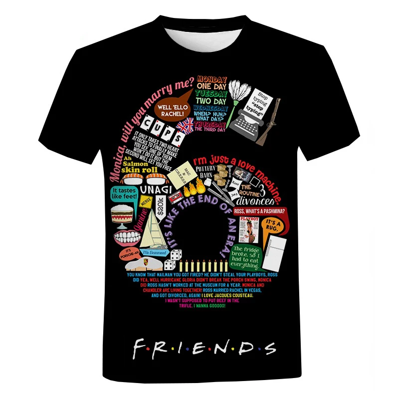 New Friends Tv T Shirts for Men Women Fashion short sleeve tee tops Streetwear 3D Printed Friends Tshirt Trendy Oversized Tshirt