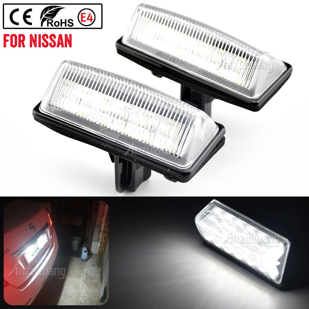 หลอดไฟป้ายทะเบียนรถ LED สีขาวไร้ข้อผิดพลาดสำหรับ Nissan Altima Maxima Rogue Murano สำหรับ Infiniti QX56 QX60ปราศจากความผิดพลาด