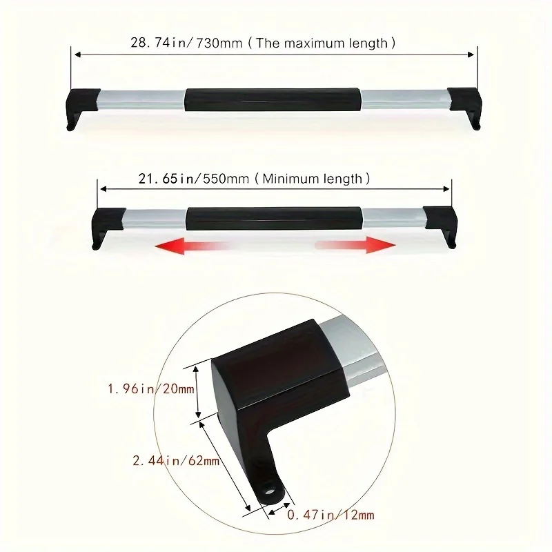 RV Screen Door Cross Bar Adjustable Grab Bar RV Door Handle for Travel Trailer Motorhome Camper