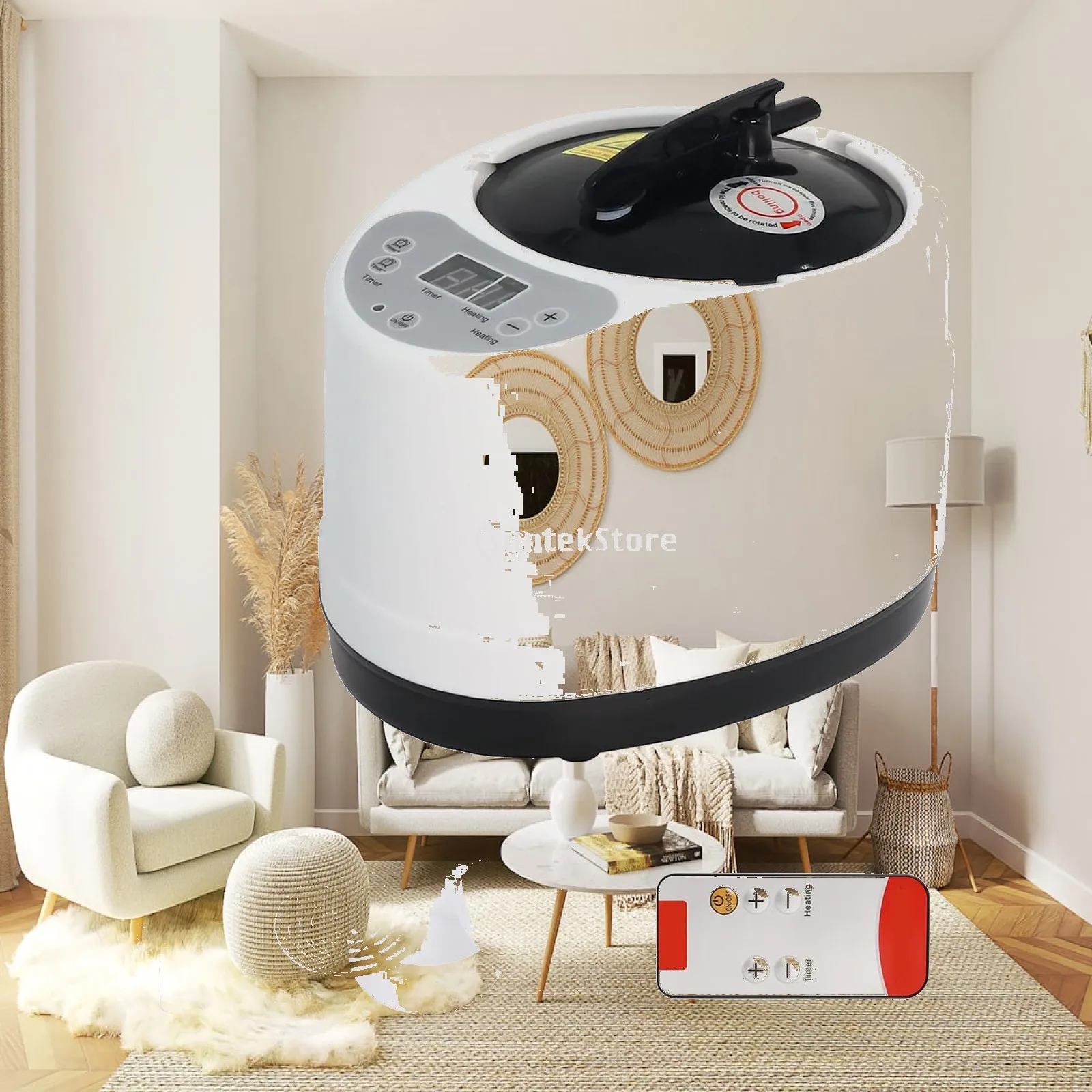 

Portable Sauna Steamer 3L Home Steam Generator Machine Adjustable Heat Remote Control for Indoor Sauna