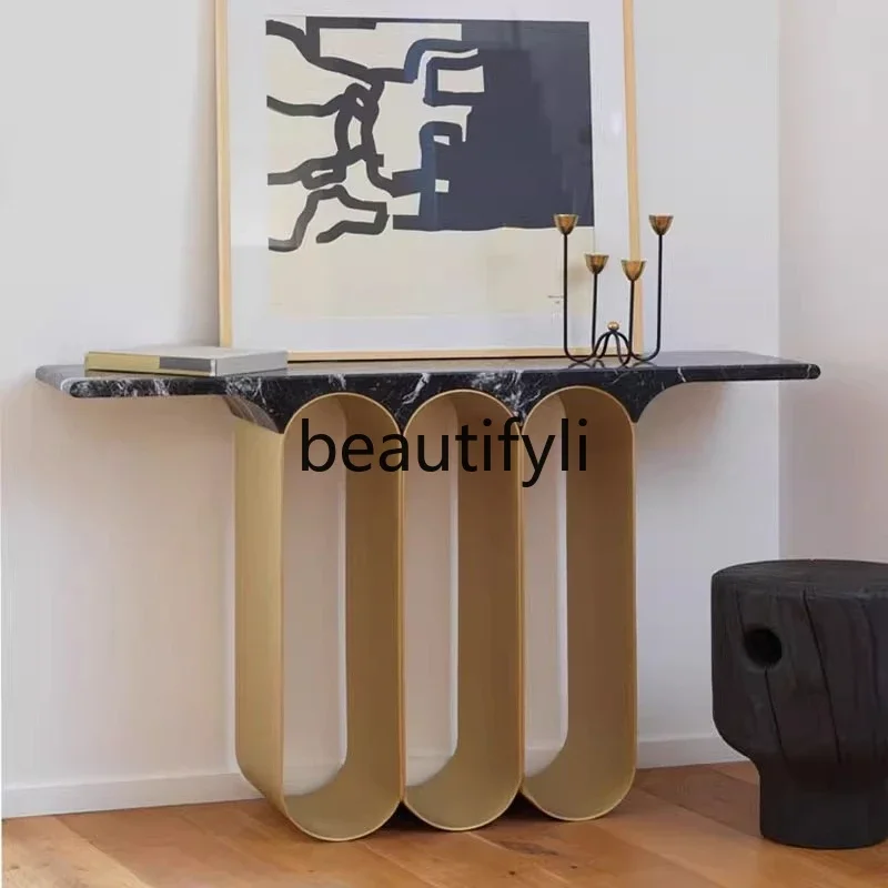 Italian Style Light Luxury Entryway Table Villa Entryway Wall-Mounted Entryway Table Designer Display Table