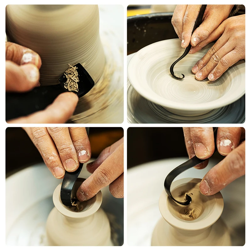 

Multi-Functional Pottery Trimming Tool, Double-Headed Ring Scraper Clay Carver for Wheel Throwing,Shaping and Ring Foot Trimming