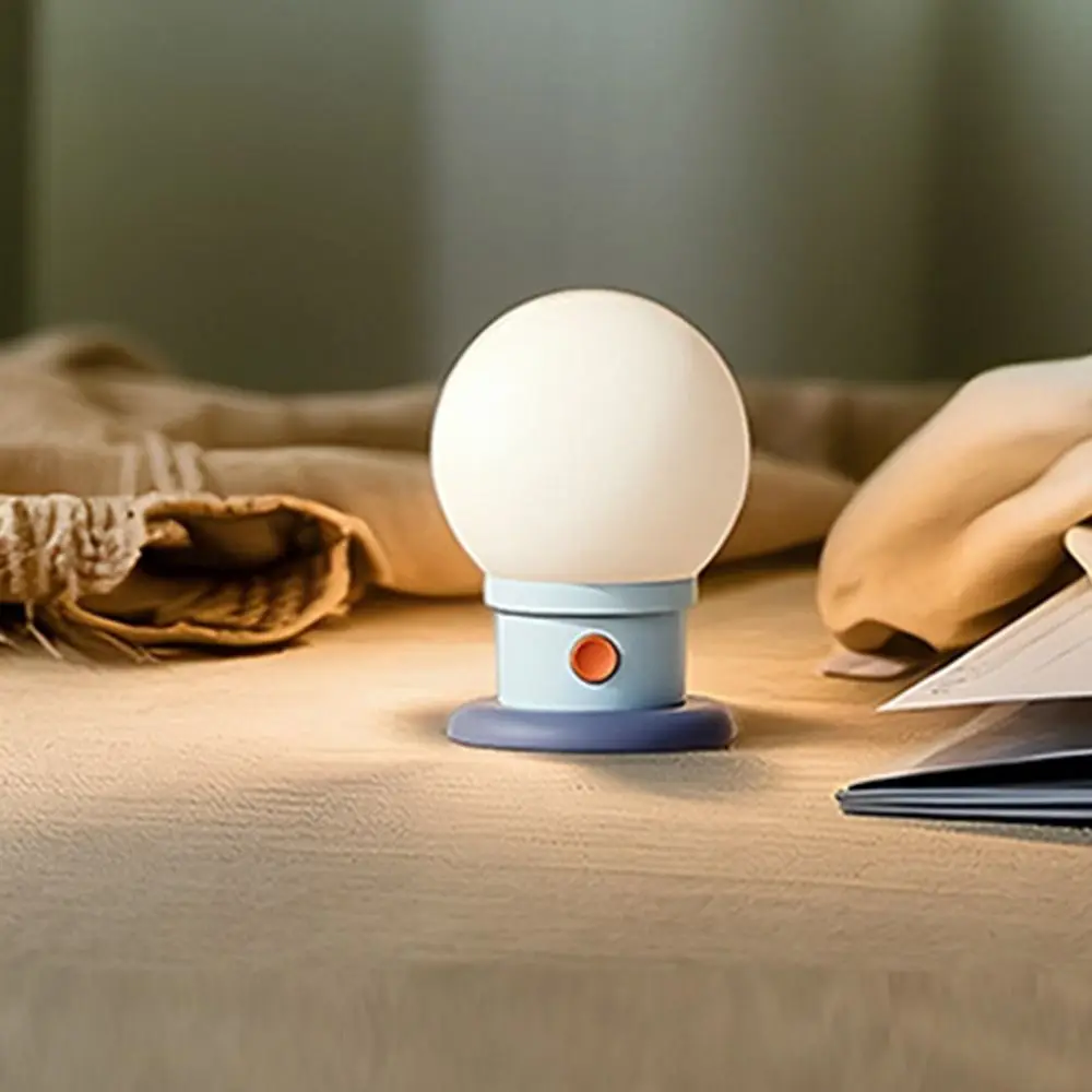 Modern Dimmable Bulb Shape Night Light Timed Portable LED Atmosphere Lamp Energy Saving Romantic Bedside Lamp Interior Lighting