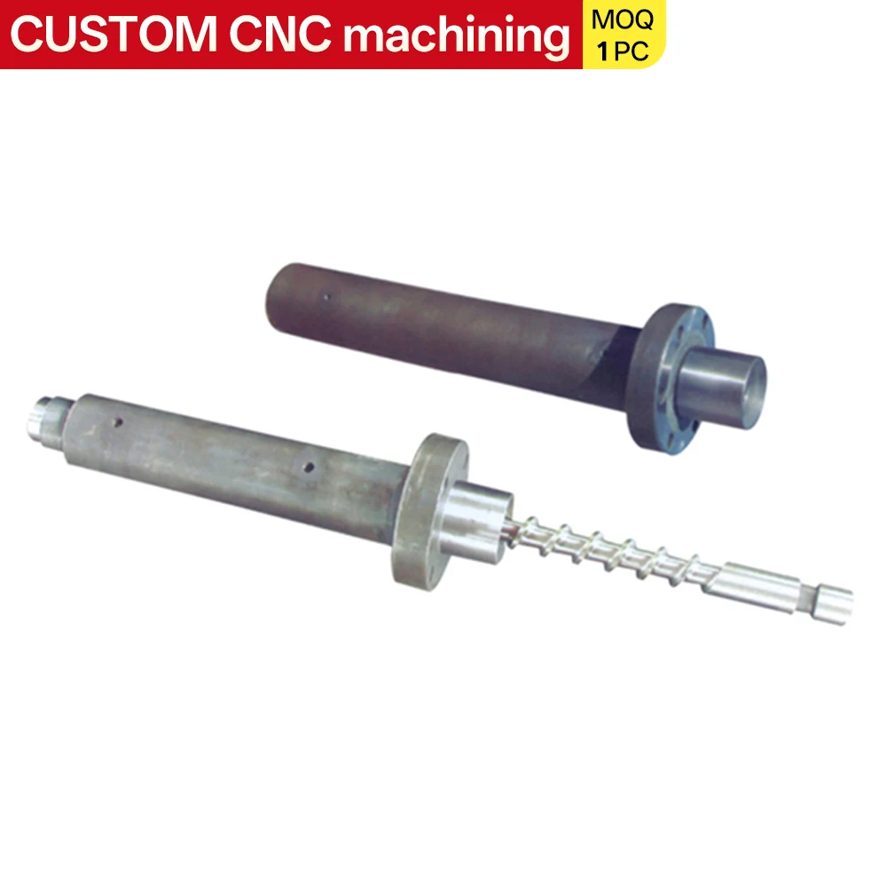 Custom bimetallic nitrided injection molding machine screws and barrels made of SACM645 and 38CrMoAIA, electroplated to HRC 60