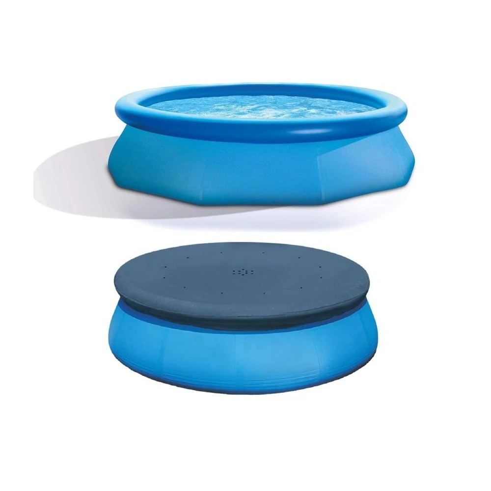 

Easy Set 10 Foot x 30 Inch Round Above Ground Inflatable Ring Top Swimming Pool Bundled with 28021E 10 Foot, Customized