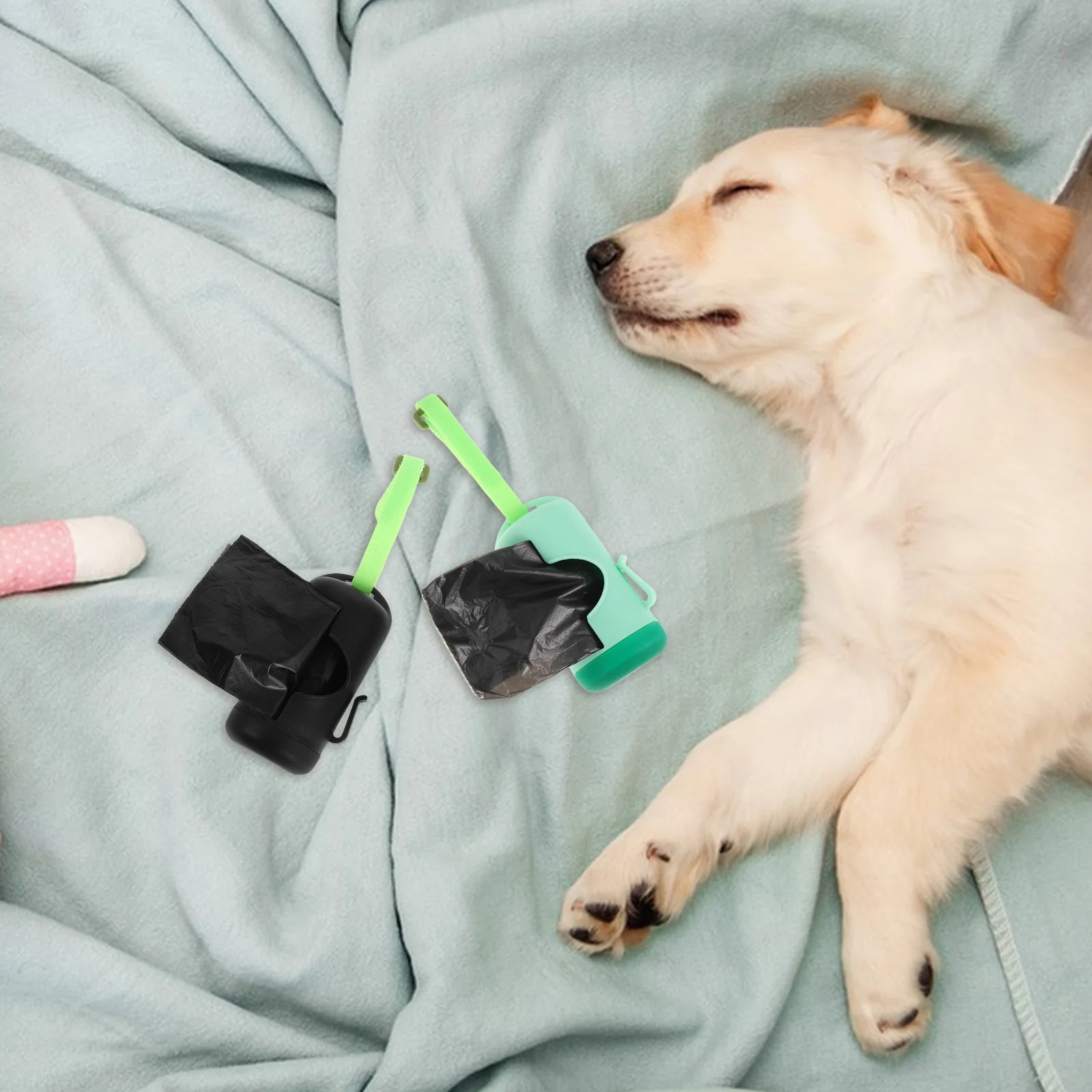 

2Sets Dog Poop Bag Holder Portable Lightweight Waste Bag Dispenser Large Capacity Leash Holder Pet Walking Cleanup Accessory