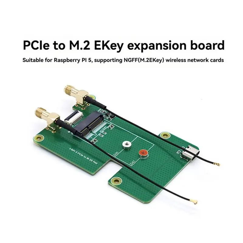 N34R-For Raspberry Pi 5 RPI Pcie To M.2 E HAT Expansion Board For NGFF M.2 E Key Wireless Network Cards Support Wifi6/Wifi7 - view 3