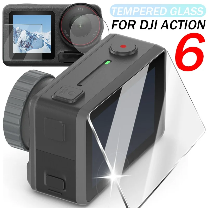 Displayschutzfolie für DJI Osmo Action 6, ultraklarer Schutzfilm aus gehärtetem Glas für Kameraobjektive, für DJI Action 6-Zubehör