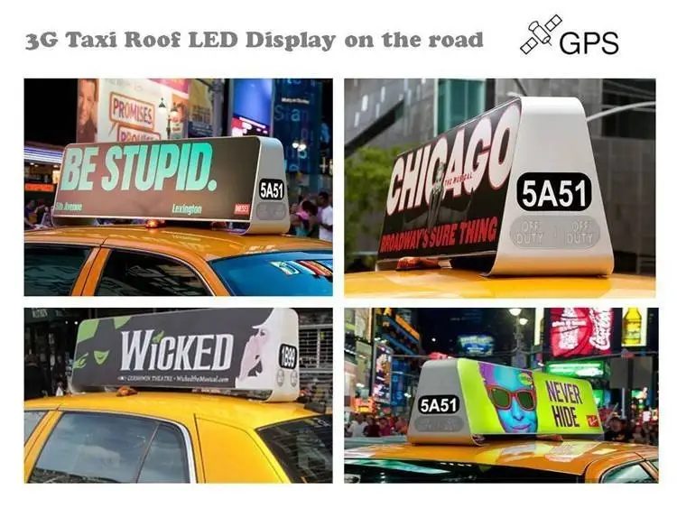 2024 New Taxi Top Led Display Car Top Led Screen ultra Thin Led Double Display Wifi GPS Screen Advertising Mobile