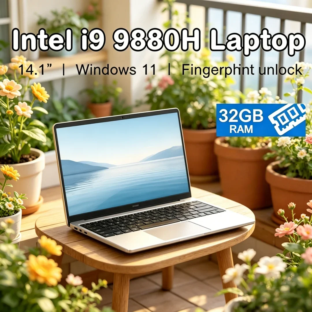 

2026 Rarefied Portable 14.1" HD Laptop Intel Core I9-9880H 32GB RAM 2TB SSD Sublime Ultra Slim Windows 11 Beneficial Daily Use