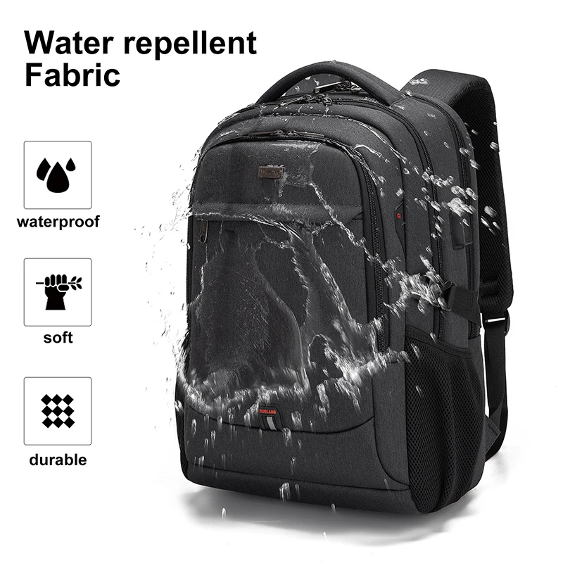 Herren 17,3 Zoll Laptop Rucksack für Reisen College Rucksack wasserdichte Notebook Business Umhängetasche mit USB-Ladeans chluss