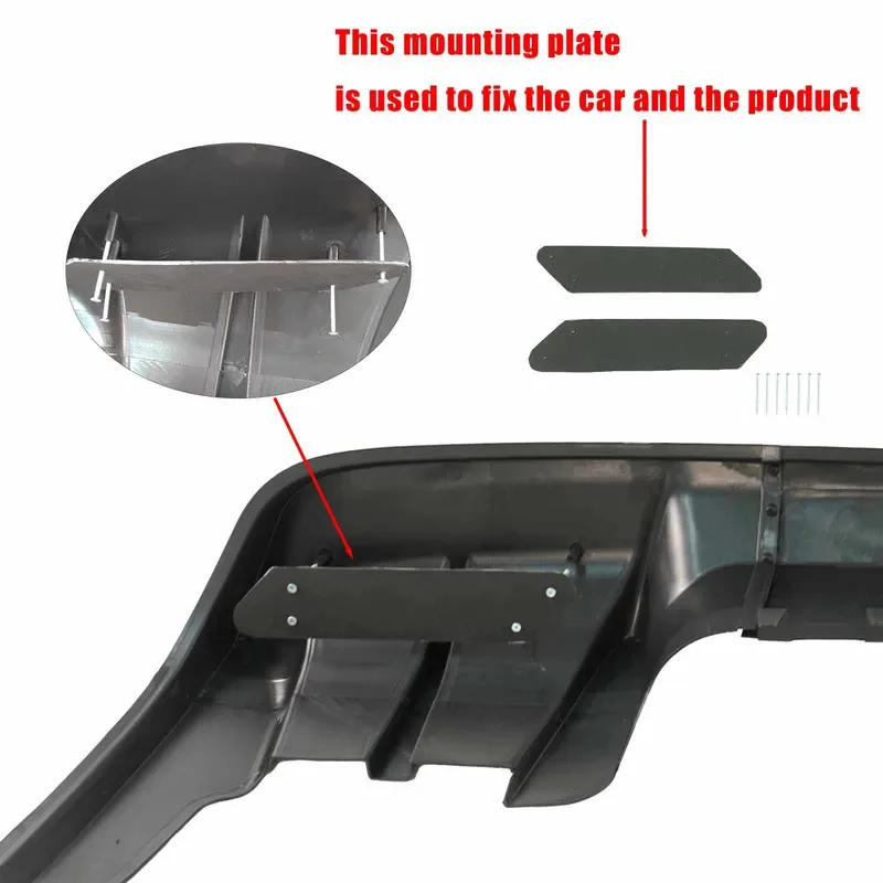 1997-2004 Rear Bumper Diffuser Add On Spoiler Sp Car Accessories Body Kit Carbon Fiber Print