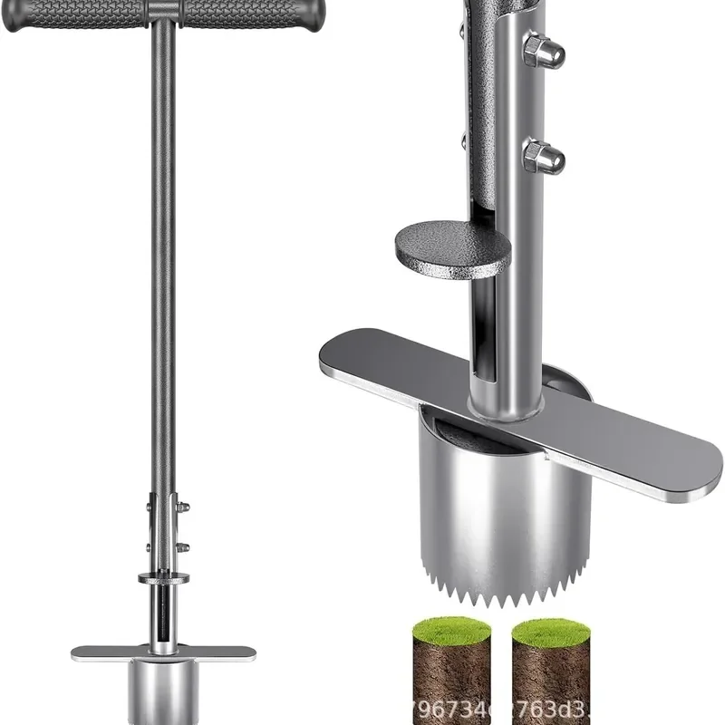 Double Pedal Lawn Edger with Sharp Sawtooth Blade Non Slip Soft Rubber Handle for Bulb Potting and Garden Trimming