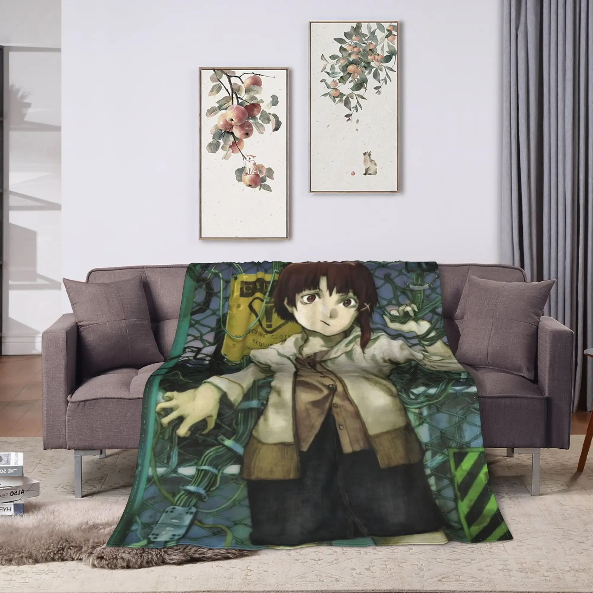 Anime Serial Experiments Lain Blanket Quality Super Soft  Throw Blanket Winter Kids Living Room Comfortable Bedspread