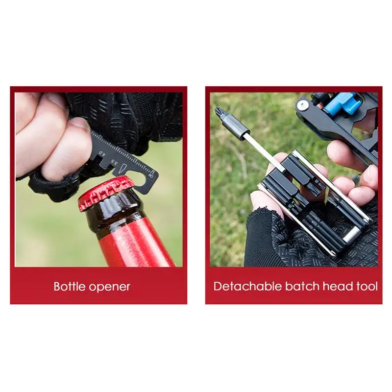 Bicycle Tire Tool Kit 38-in-1 Detachable Bicycle Tool Outdoor Cycling Repair Tool Screwdriver Bits Wrench Bottle Opener Function