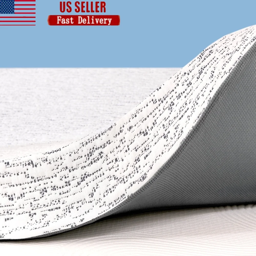 

Cooling Gel Infused Memory Foam Mattress Topper Plush Bed Pad with Removable Cover Comfortable Sleep Pressure Relief