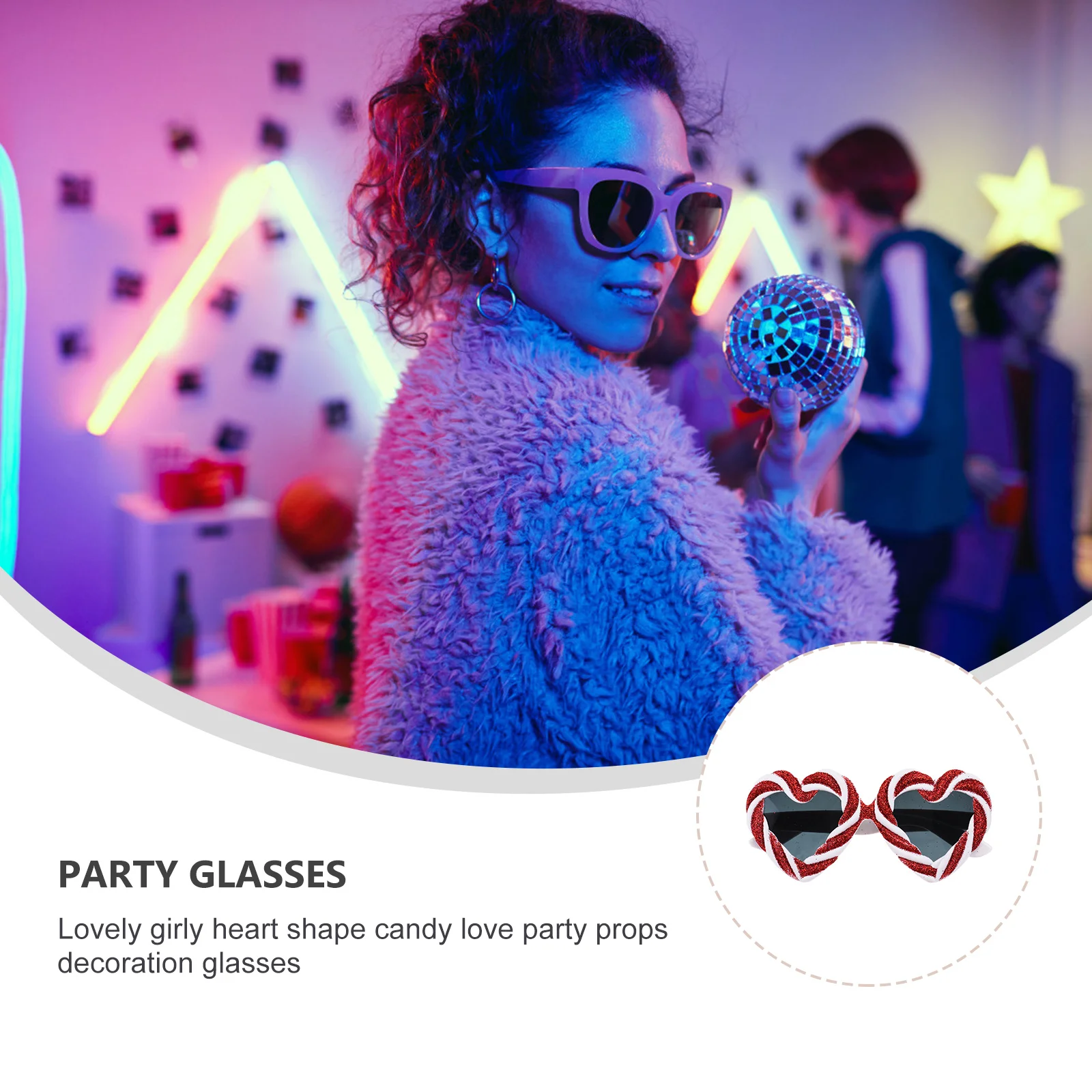 2 個のお祭り用ハート型メガネ小道具 プレミアム品質のパーティー装飾 写真ブース用コスチューム 楽しいイベント フェスティバル用