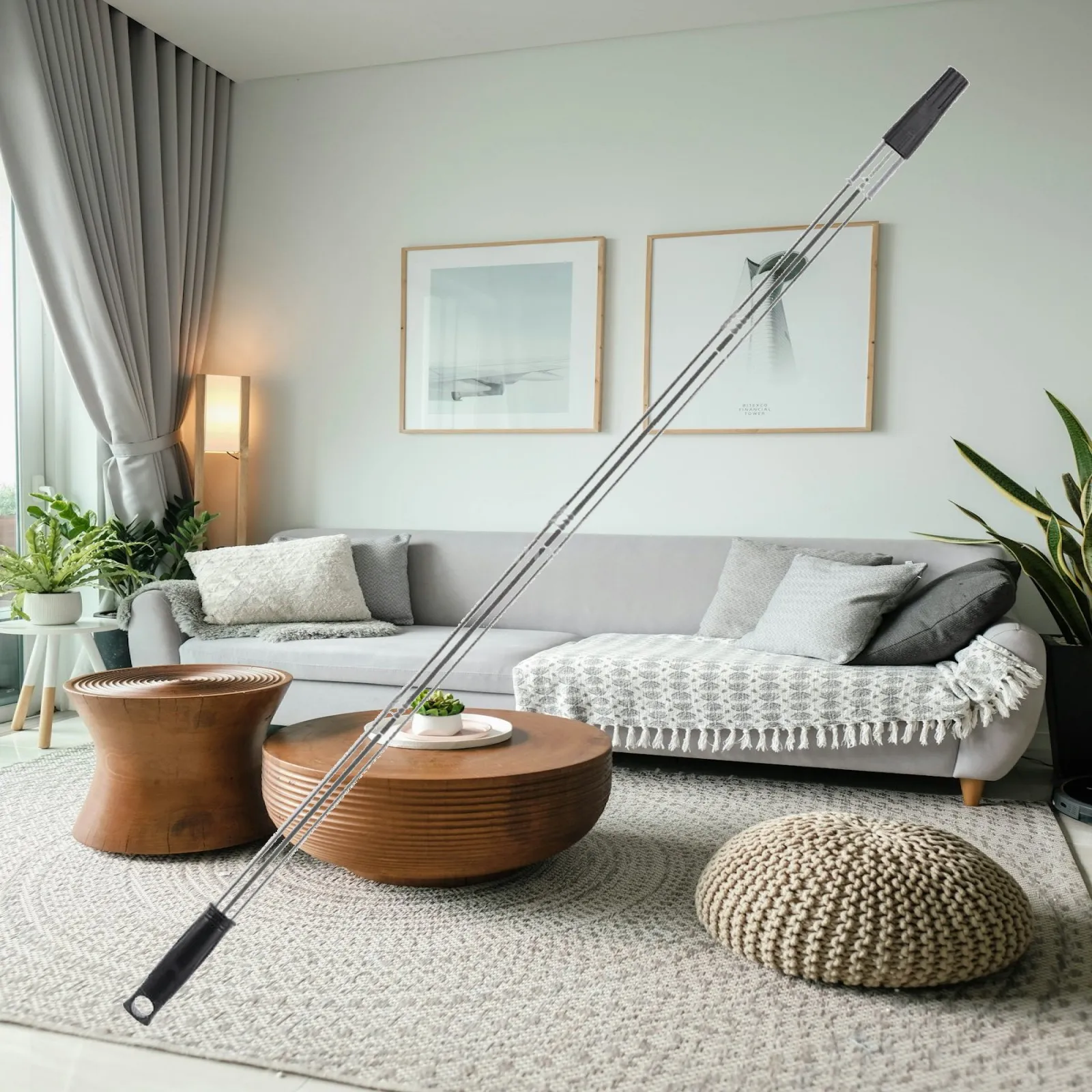 Heavy Duty Paint Roller Pole Stainless Steel Alloy Threaded Head for Long Reach Home Decor Painting Tasks