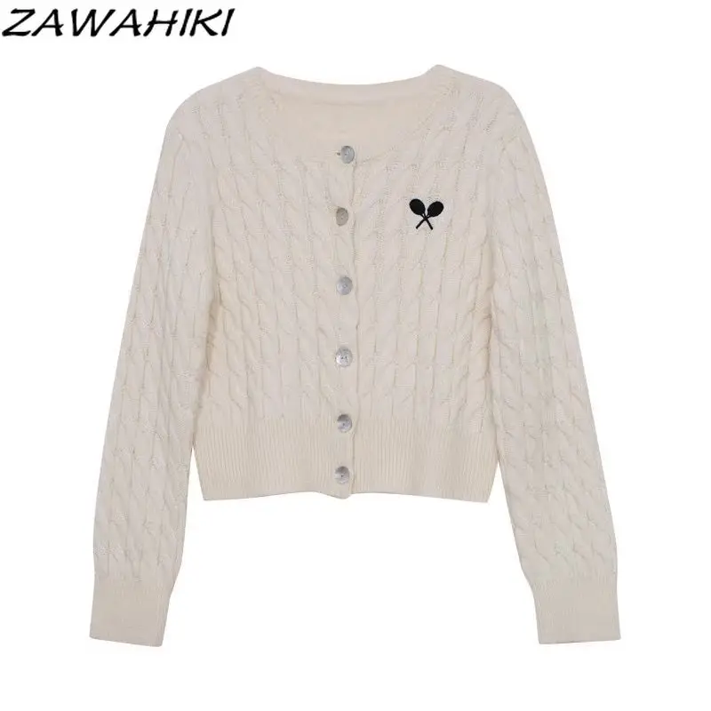 Knitted Cardigan Women Spring Fall New Arrive Solid Color Japanese Sweet Embroidery Chic Designed Breasted Fashion Sweaters