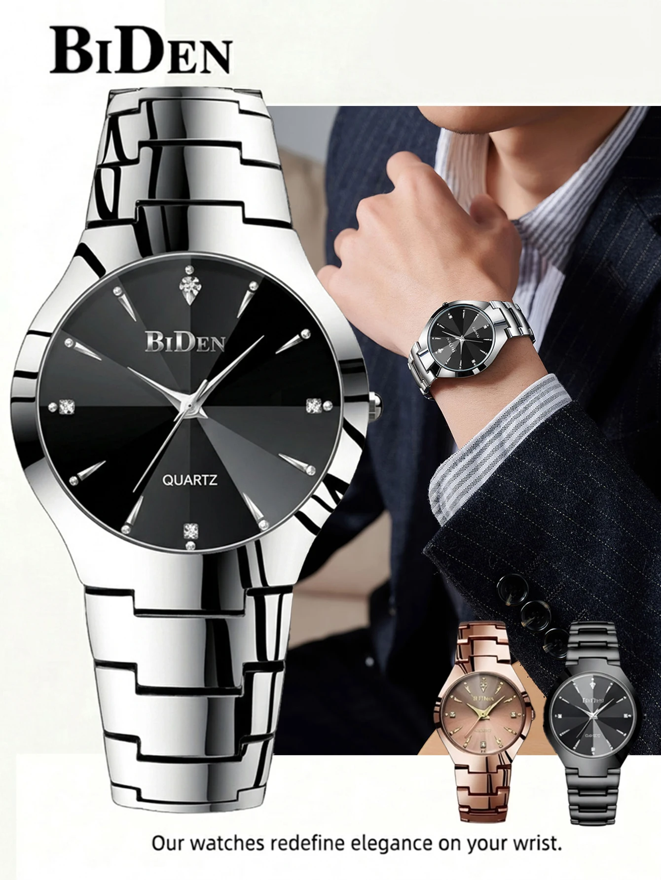 

biden Men's watches, casual business quartz watches Reloj para hombre
