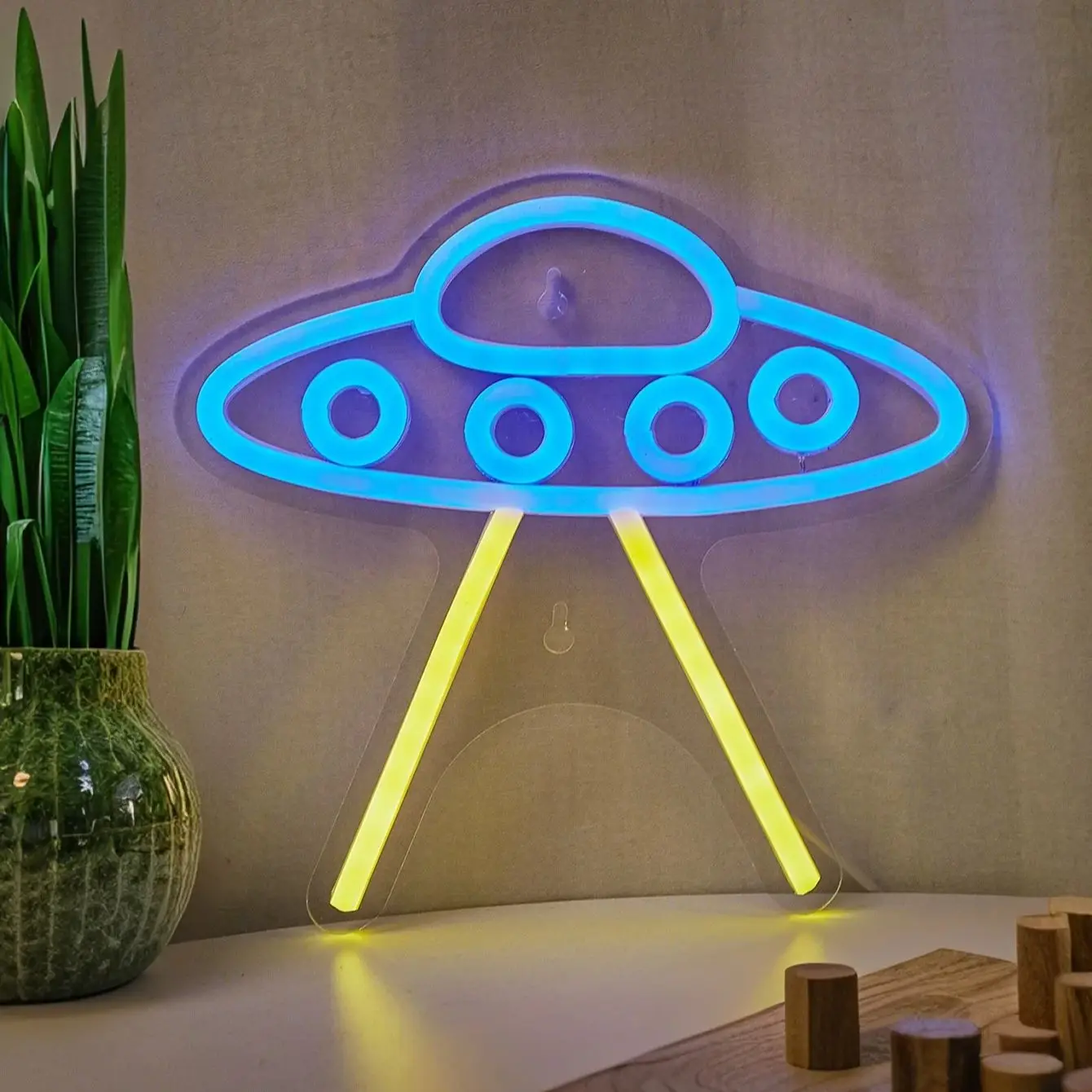 

Светодиодная неоновая лампа Chi-buy LED Neon UFO с питанием от USB, ночник, подходит для спальни, свадьбы, Хэллоуина, Дня благодарения, Рождества