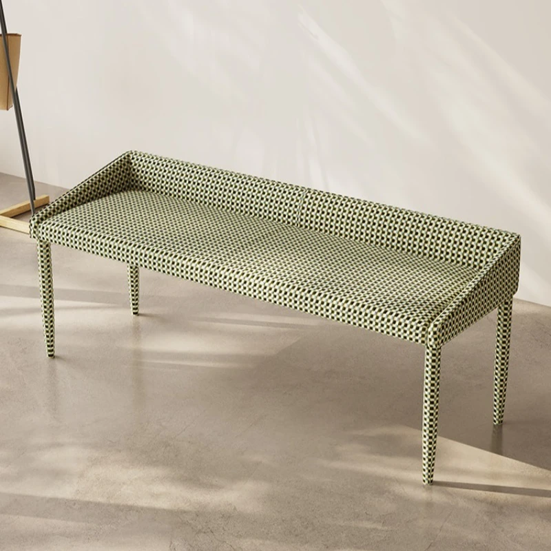 

Italian minimalist bedroom bench, simple solid wood avocado sofa chair, dining chair soft backrest bench