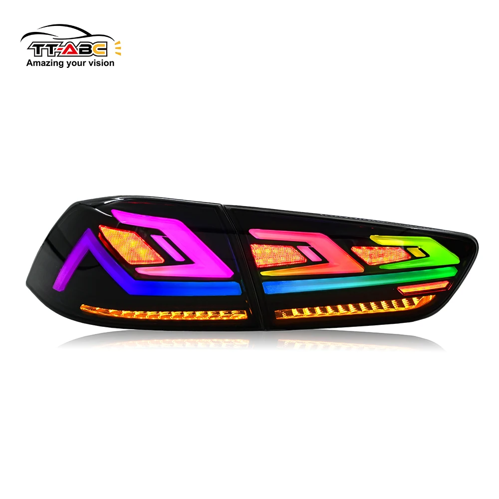 

B126-RGB модифицированный автомобильный задний фонарь, задний фонарь для Mitsu-bishi Lancer 08-18, задний фонарь RGB, цвет дыма