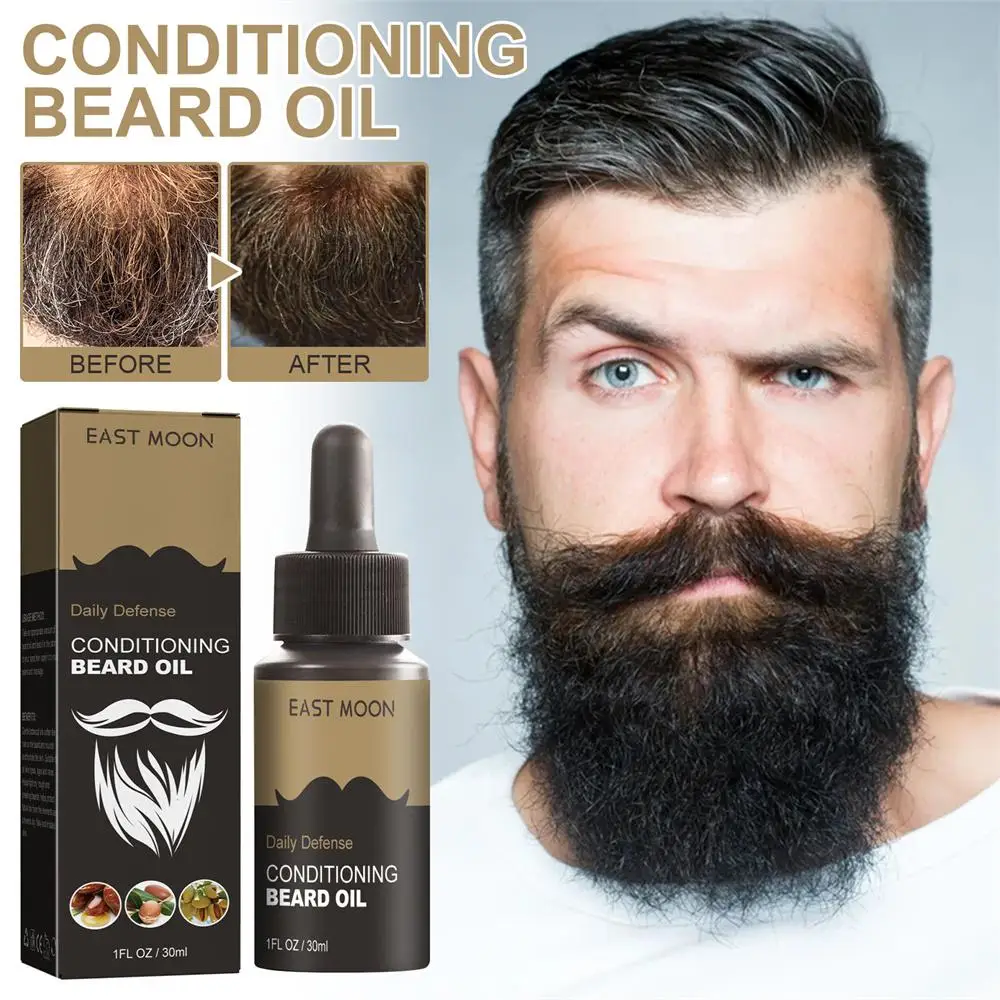 Óleo vegetal suave para cuidados capilares, Óleo de barba, Extrato natural, Óleo para amolar o cabelo na barba, Óleos essenciais para cabelos resistentes