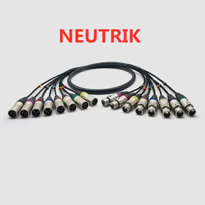 1 meter 2/4/8 Channels Multi-Core Silver-Plated XLR Male to Female Cable Mixer Microphone Audio Signal Cable for Stage Lighting