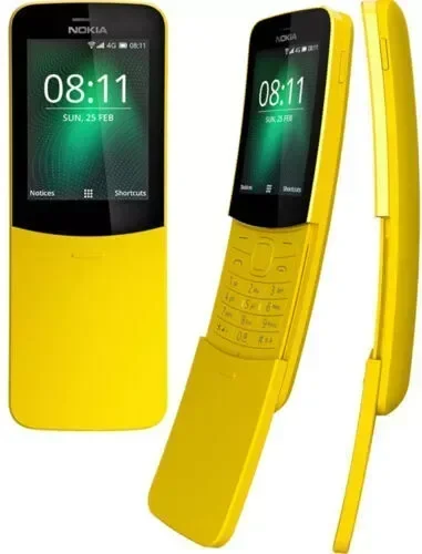 هاتف Nokia 8110 4G LTE ثنائي الشريحة للهاتف المحمول 4GB + 512MB Banana Sim Free WIFI GPS Slide KaiOS هاتف ذكي أصلي غير مقفول