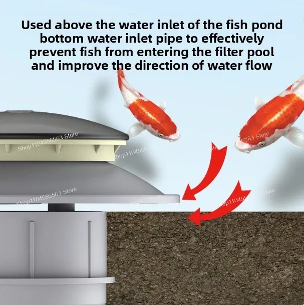 Drainage cover for fish pond, pool bottom filtration equipment can be connected to an oxygenating pump