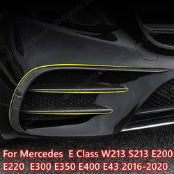 For Mercedes E Class W213 S213 C238 E200 E220 E300 E350 E400 E43 2016-2020 Front Bumper Splitter Canards Air Vent Fin Body Kits