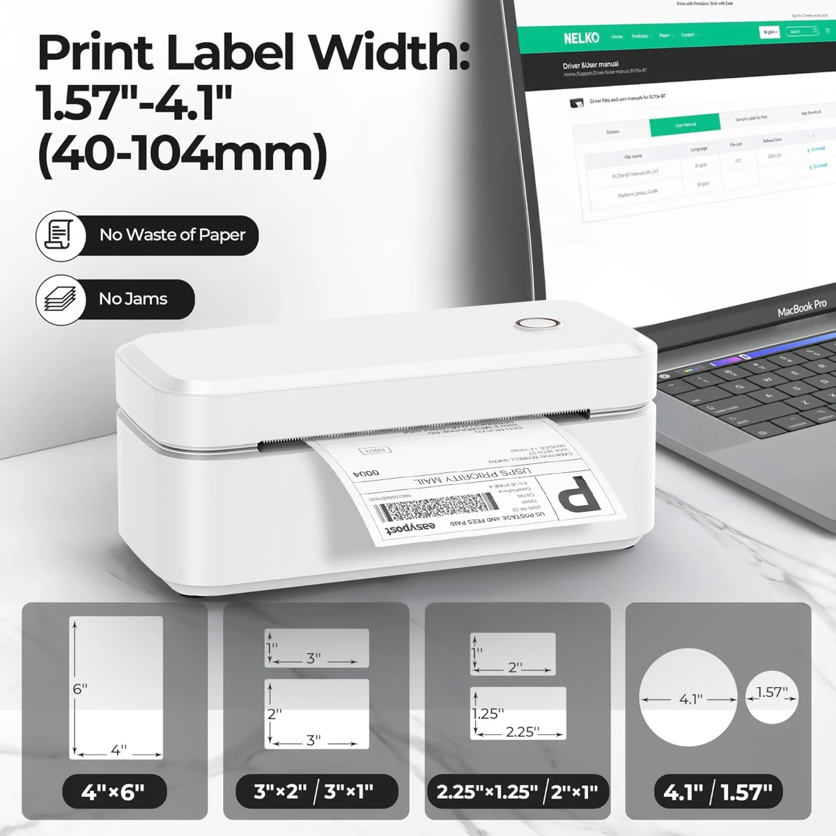 Marklife Bluetooth Thermal Label Printer X4 4x6inch Shipping Printer Compatible With iOS Android Windows for Home/Business