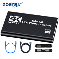 ZOERAX 4K HDTV to USB 3.0 Video Capture Card, 1080P 60FPS HD Game Recorder for OBS Live Streaming, PS4, Camera, and PC
