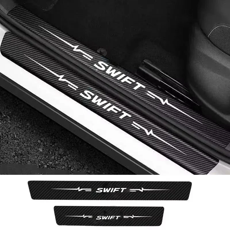 Door Sills Stickers For Suzuki SWIFT Logo AutoTrunk Threshold Anti Scratch Tape Protective Decals Waterproof Car Accessories