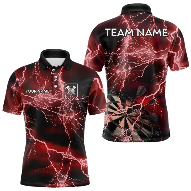 Trend Darts Graphic Polo Shirt Fashion Summer Short Sleeve Custom Name Team Uniforms Polo Shirts Cool Streetwear Oversized Tops