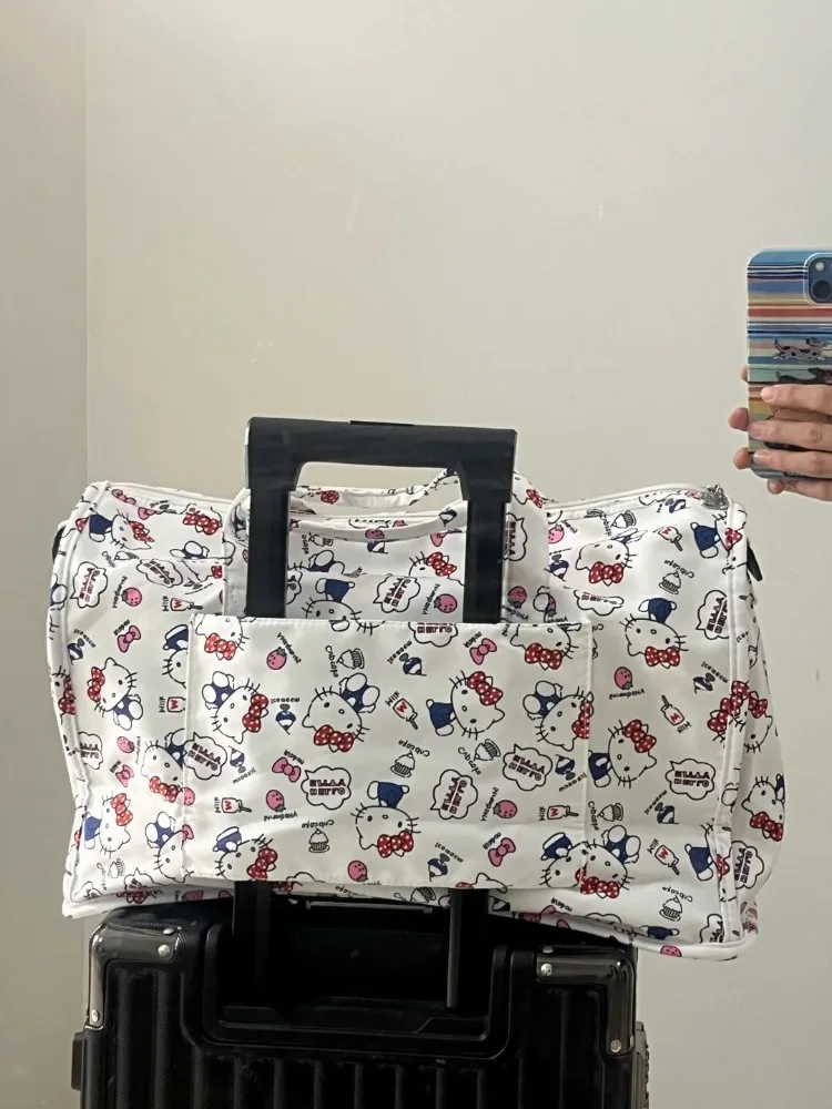 Borsa da viaggio MINISO Hello Kitty per donna Ragazza Borse firmate di grande capacità Borsa da viaggio per bagagli da trasporto di lusso di alta qualità