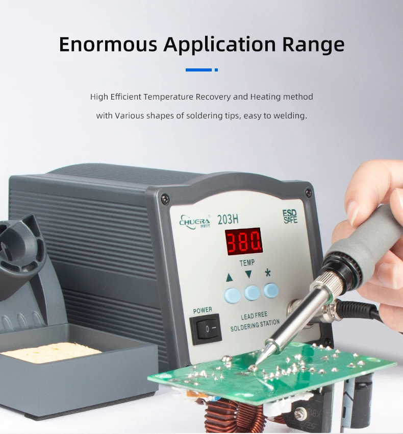 Churea 205 High Quality 150W Lead-Free High Frequency Adjustable Constant Temperature ESD Digital Soldering Station