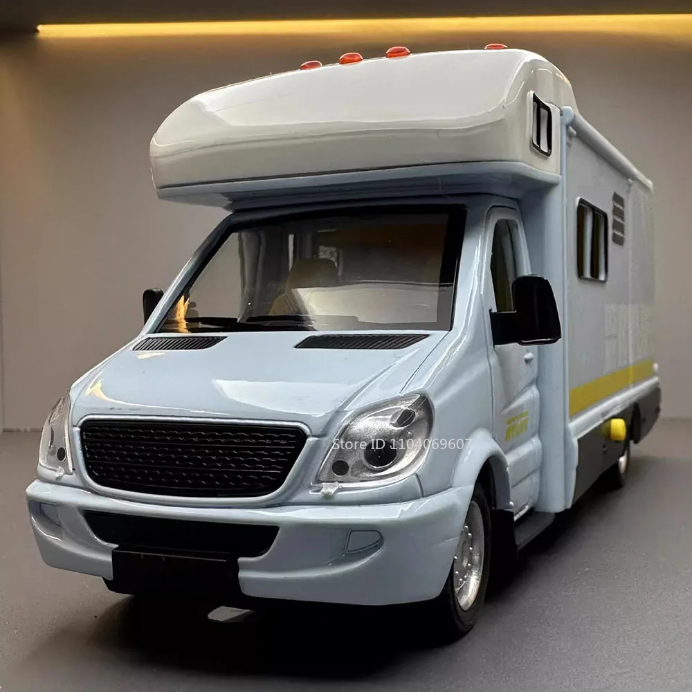 Escala 1:32 acampamento rv liga diecast f150 modelo de carro brinquedos em miniatura som luz portas abertas puxar para trás presentes do festival para crianças