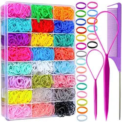 Elastic Hair Bands 24 Colors,Mini Hair Rubber Bands for Hair, Small Hair Ties,Colorful Hair Accessories for Toddler,  Girl, Kids