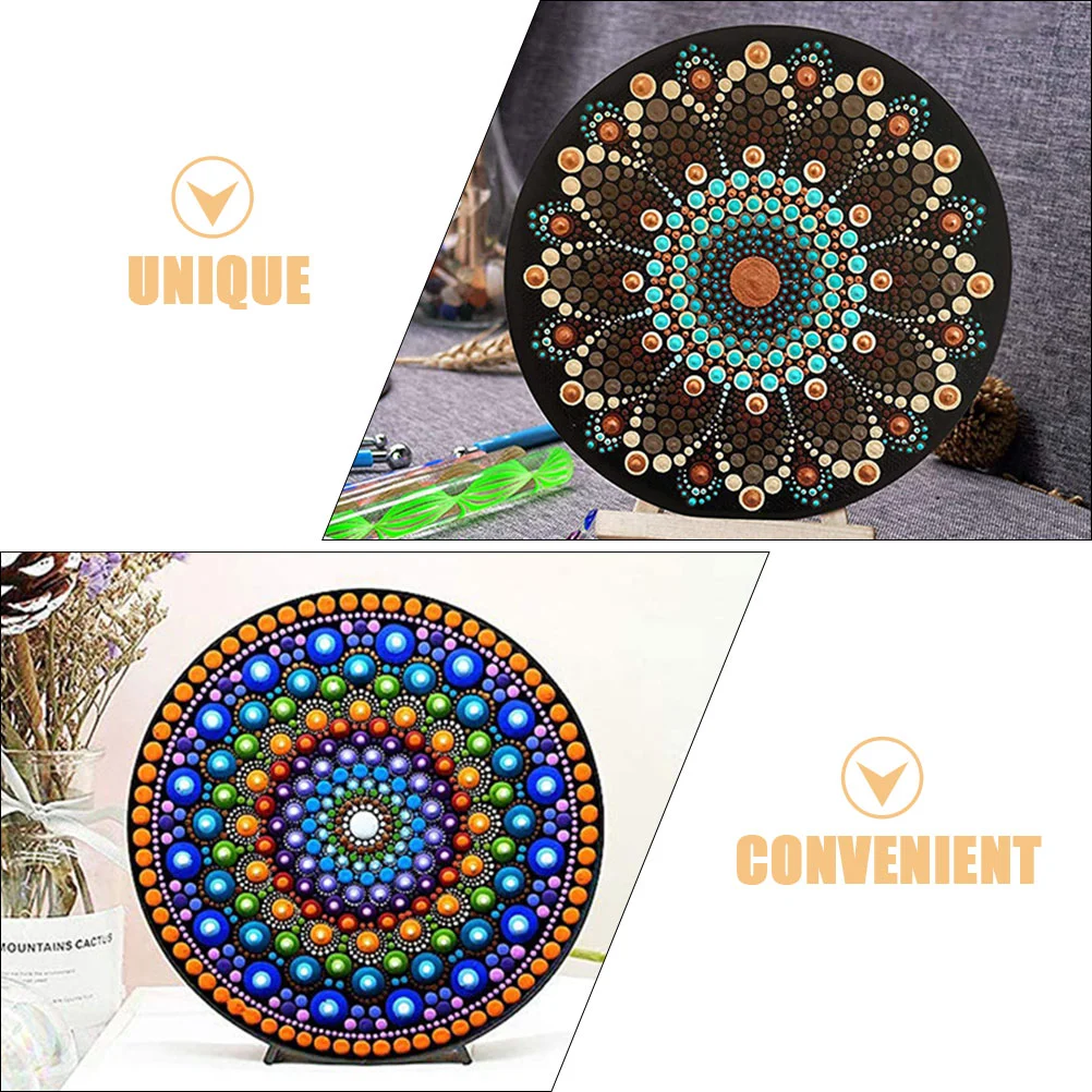 8 Pcs Mandala Drawing Board Cardboard Pad Other Supplies Adhesive Disc Base Black Painting Paperboard