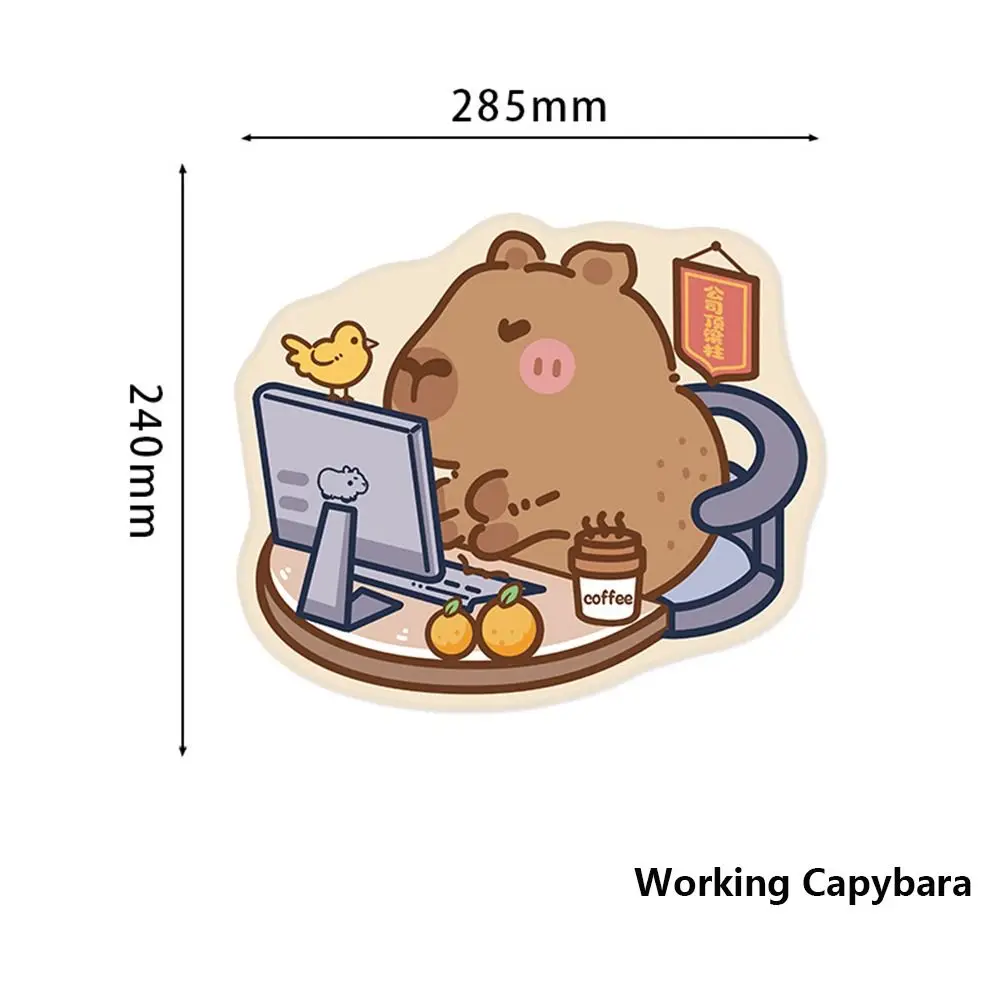 Cute Rubber Capybara Mouse Mat Non-slip Soft Computer Keyboard Pads Coffee Mats