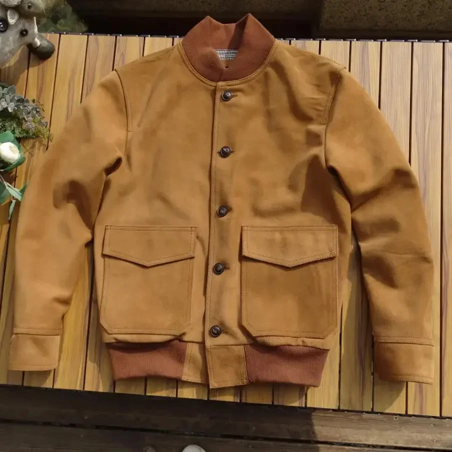 LNY!Wholesales.Classic A1 Flight leather jacket.Men Spring Real calf suede coat.Casual A-1 genuine wear.Cuero natural